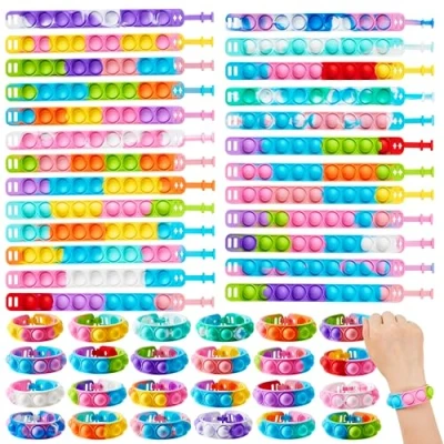 Afbeelding van JOYIN Pop fidget Toys 25 stuks gastgeschenken voor kinderen 4 8, 8 12 jaar, armbanden, sensorisch speelgoed, verjaardagen, carnavalsprijzen, vulstoffen geschenkzakjes