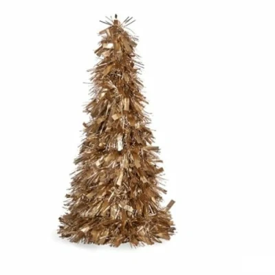Afbeelding van Decoratieve figuren Kerstboom Klatergoud Gouden Polypropyleen PET 27 x 45,5 cm (12 Stuks)