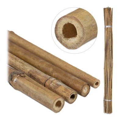 Afbeelding van Relaxdays bamboestokken 40 stuks tomatensteun plantenstok 150 cm tonkinstok tuin