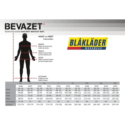 Afbeelding van Blaklader Overall Industrie ZWART/KORENLBLAUW C52