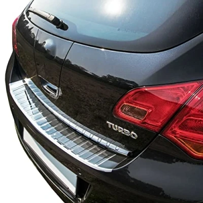 Afbeelding van Bumperbescherming, roestvrij staal, mat, compatibel met Opel Astra J SCHRÄGHECK 2010 2015, premium kwaliteit van RECAMBO