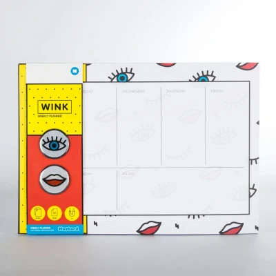Afbeelding van Mustard Desktop Weekplanner 52 Paginas Knipoog Vilt Multicolor