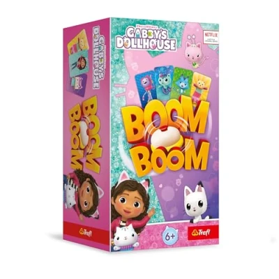 Afbeelding van Trefl Boom Boom, Gabby&#039;s Dollhouse Dynamisch familiespel, Gek spel met belletje, Plezier voor de hele familie, Kaartspel helden uit cartoon Gabbi&#039;s kattenhuis, kinderen vanaf 6 jaar