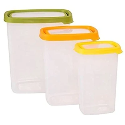 Afbeelding van Wham Opbergbox Seal It Stapelbaar Set van 3 Stuks Polypropyleen Multicolor