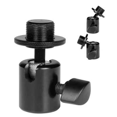 Afbeelding van Gator Frameworks kogel en stopcontact microfoonadapter met hoekverstelling (GFW MIC BALLHEAD MT), zwart