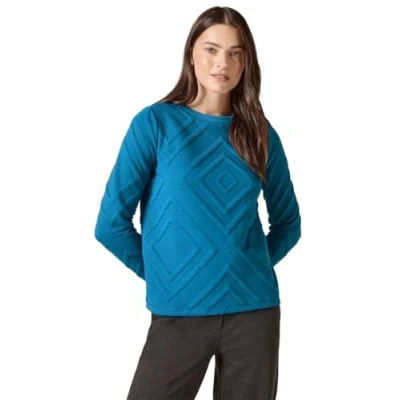 Afbeelding van Shirt met 3D structuurpatroon, Celestial Aqua Blue, XL