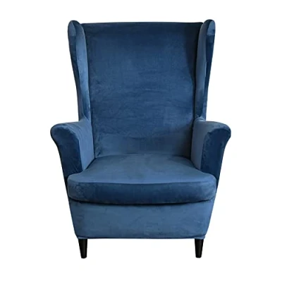 Afbeelding van CHNSHOME Wing stoel slipcovers voor fauteuils fluwelen wingback arm covers vleugel 2 stuk rug fauteuil
