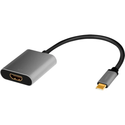 Afbeelding van LogiLink CUA0103 tussenstuk voor kabels USB 3.2 Gen1 Type C HDMI A Zwart, Grijs