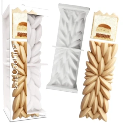 Afbeelding van ScrapCooking bakvorm &amp; Cake &quot;Instant » 3D siliconen vorm in reliëf 25 x 8 cm professionele kwaliteit dessert originele kersttaart met recept wit 2893