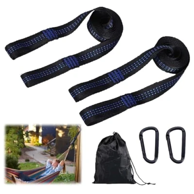Afbeelding van LDBKLGHJ 2 stuks Hangmatten ophangbevestiging, Hangmatten, hangmat bevestigingsset ophangset boomriem, voor kamperen, wandelen, picknick, outdoor, reizen