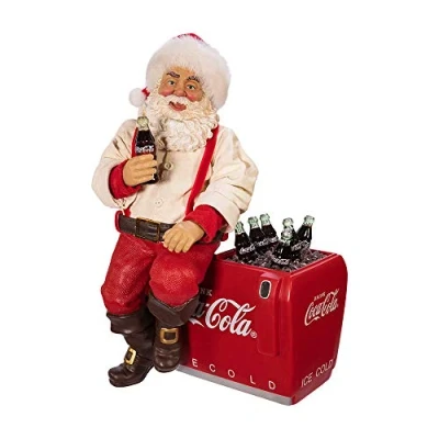 Afbeelding van Kurt S. Adler 10.5 inch Coca Cola Santa Zittend op koeler tafelstuk, multi