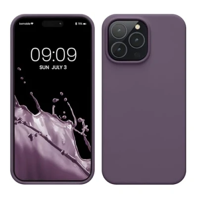 Afbeelding van kwmobile telefoonhoesje geschikt voor Apple iPhone 14 Pro Max Hoesje met siliconen coating Smartphone case in Bleke iris