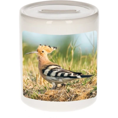 Afbeelding van Foto hop vogel spaarpot 9 cm Cadeau vogels liefhebber Spaarpotten
