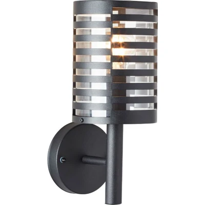 Afbeelding van BRILLIANT lamp, Venlo buiten wandlamp zwart mat, RVS/kunststof, 1x A60, E27, 40W, normale lampen (niet meegeleverd), A++