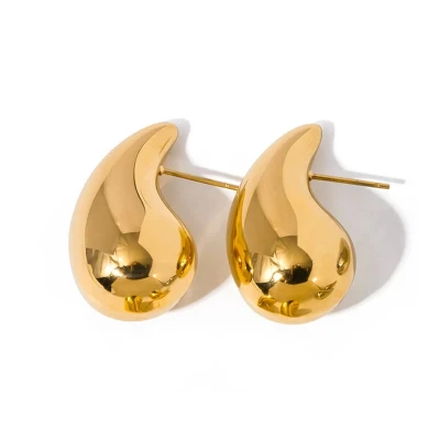 Afbeelding van Druppel Oorbellen Goudkleurig 3,1 x 1,7 cm Stainless Steel / Goldplated Fashion Favorite