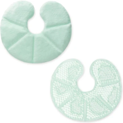 Afbeelding van Navaris set van 2 thermokompressen Hot cold pack Voor warm of koud gebruik Herbruikbare gelpads met stoffen bekleding borstvoeding Groen