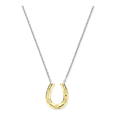 Afbeelding van TI SENTO Dames Ketting 925 zilver Zirkonia met geel verguld Maat 42 34084ZY