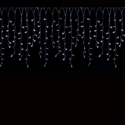 Afbeelding van Led gordijn kerst 5 meter Koud wit 200 leds