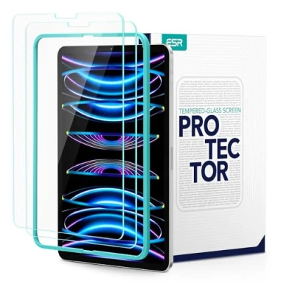 Afbeelding van ESR 2 stuks screen protector compatibel met iPad Pro 11 2021/2020 en Air 4 2020, krasbestendige HD helderheid montageframe
