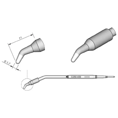 Afbeelding van JBC Tools soldeerpunt Beitelvorm, Afgeschuind Grootte 1.2 mm Lengte soldeerpunt: 10 Inhoud: 1 stuk(s)