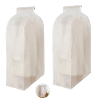 Afbeelding van 2 STKS Rits Stof Kleding Cover Waterdichte Opslag Garderobe Pak Tassen Kast Hangers Case Stofzak Opknoping Organizer