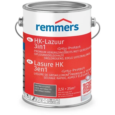 Afbeelding van remmers hk lazuur antracietgrijs 0.75 ltr