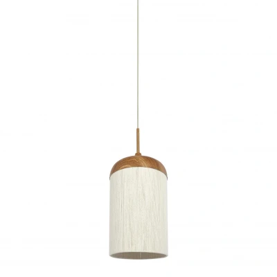 Afbeelding van Light &amp; Living Hanglamp Dania Houtlook en touw 28cm