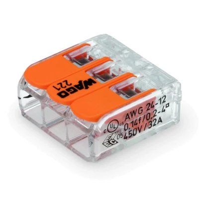 Afbeelding van Lasklem 3 polen 0,2 4 mm², p/50, MS Schippers, Oranje