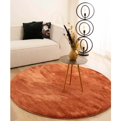 Afbeelding van Velours Tapijt/Vloerkleed Rond Flair Terracotta 240 Cm