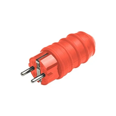 Afbeelding van Meister Veiligheidscontactstekker rubber/kunststof rood 250 V 16 A maximale kabeldoorsnede 2,5 mm² IP44 buiten centrale invoer/Schuko stekker met ISO inzet / 7421570