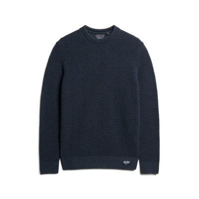 Afbeelding van Superdry Textured CREW Trui, Heren, Maat: 3XL, Eclipse navy heather