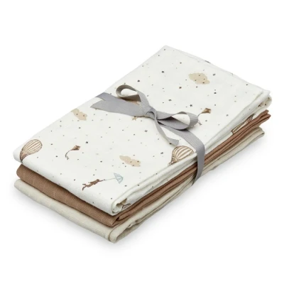 Afbeelding van Cam hydrofiele doeken set van drie 70x70 dreamland / camel light sand