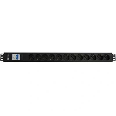 Afbeelding van I WP Wpn 02 12 PDU energiedistributie eenheid (PDU) (standaard 1,5U verticaal/horizontaal 250 V 16 A type Schuko) (F zwart