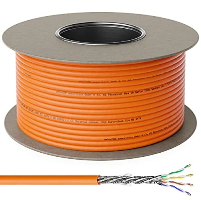 Afbeelding van deleyCON 100m CAT.7 Installatiekabel Koper Star S/FTP PIMF Netwerkkabel LAN Kabel Ethernet Datakabel Gigabit CAT7 10 Gbit 1000 MHz LSZH Halogeenvrij BauPVO GHMT Gecertificeerd