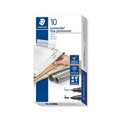Afbeelding van Permanente markeerstift Staedtler Lumocolor 348 9 Zwart (10 Stuks)