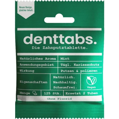 Afbeelding van Denttabs Tandenpoets tabletten, 125 stuks