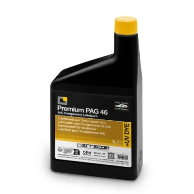Afbeelding van ERRECOM PAG 46 + UV DYE 1 L, A/C Compressor Oil for Traditional and Electric Vehicles with R134a R1234yf