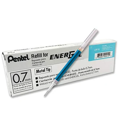 Afbeelding van Pentel LR7 SX Navulling voor Ener Gel Pennen 0,7 mm kogelpunt, lichtblauw, 12 stuks