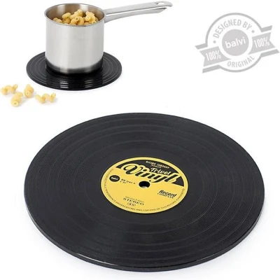Afbeelding van Balvi pannenonderzetter The Coaster Zwart / 15 x cm Siliconen rubber