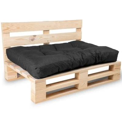 Afbeelding van Bananair Palletkussens/Matras voor Euro Pallet Tuinkussen Binnen/Buiten Kussen Matras, Stoel, Bank, Kussen, Zitplaats Waterdicht (Zwart, 120x80 cm)