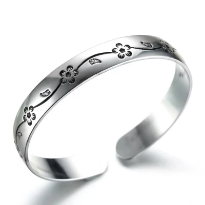 Afbeelding van N3 Collecties 925 sterling zilveren bloem open luxe armband voor dames