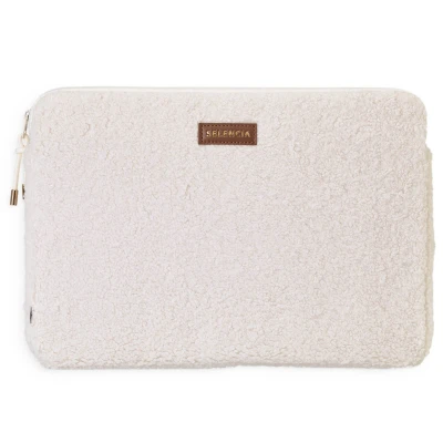Afbeelding van Selencia Teddy Laptop Hoes Laptopsleeve 16 Inch / 15 15.6 Beige