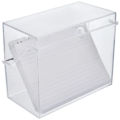 Afbeelding van helit H6114602 indexkaarten box &quot;the index&quot; DIN A6 dwars, incl. 50 en registers, kleine kaarten glashelder