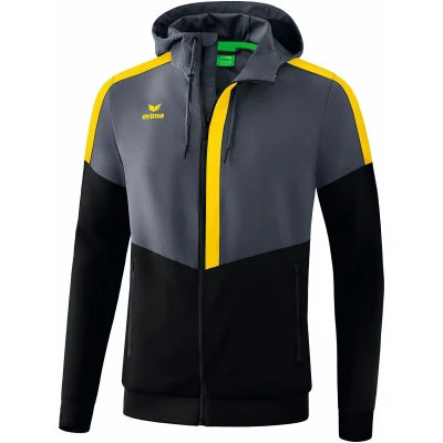 Afbeelding van Erima Squad tracktop jack met capuchon slate grey/zwart/geel 34 / L