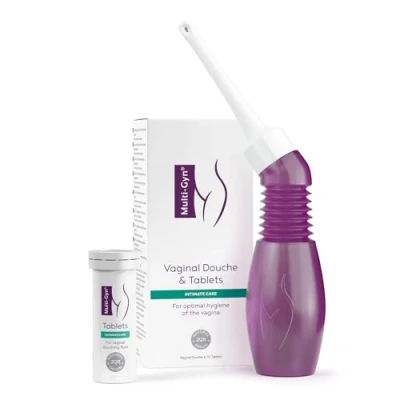 Afbeelding van Multi Gyn Herbruikbare vaginale douche met bruistabletten voor gezonde vrouwelijke hygiëne handig in gebruik tijdens het douchen zachte applicator en efficiënte toepassing