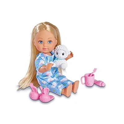 Afbeelding van Simba 105733406 Evi Love Good Night, speelpop in schattige pyjama met knuffeldier en tandenborstelaccessoires, 12 cm, vanaf 3 jaar
