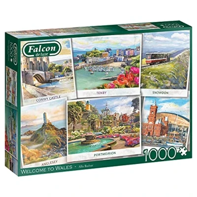 Afbeelding van Falcon legpuzzel Welcome to Wales 68 x 50 karton 1000 stukjes