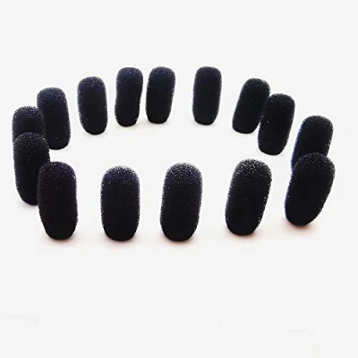 Afbeelding van LINHUIPAD 15 Pack Mini Lavalier (klein!) Foam Cover Voorruit Voor Countryman E6 en andere Headset Revers Microfoons (zwart)