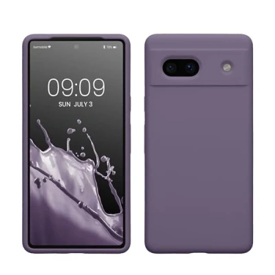 Afbeelding van kwmobile telefoonhoesje geschikt voor Google Pixel 7a Hoesje met siliconen coating Smartphone case in Bleke iris