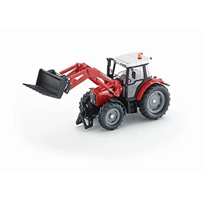 Afbeelding van siku 3653, Massey Ferguson with Front Loader Fork, 1:32, Metal/Plastic, Red, Steerable rotating beacon
